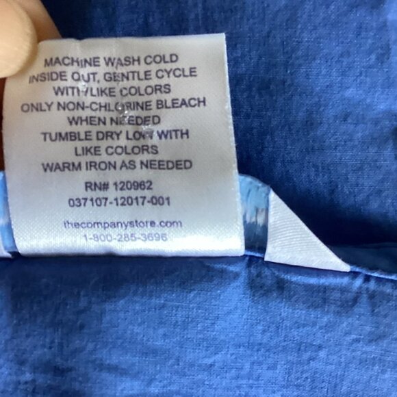 The Company Store Cotton Pleated Voile Tunic Top Sz S Periwinkle Blue 84D - Picture 7 of 7